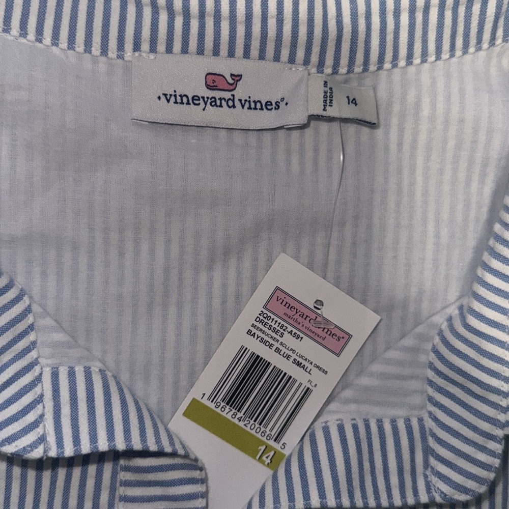 NWT Vineyard Vines Blue and White Striped Dress size 14 - Picture 4 of 7